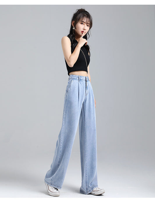 Tencel jeans wide leg pants for women in summer by http://Lolyshop.shop