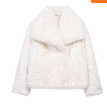 Winter Plush Coat Fashion Warm Thicken Fluffy Lapel Jacket Outwear Casual Long Sleeve Tops Womens Clothing by http://Loyshop.shop