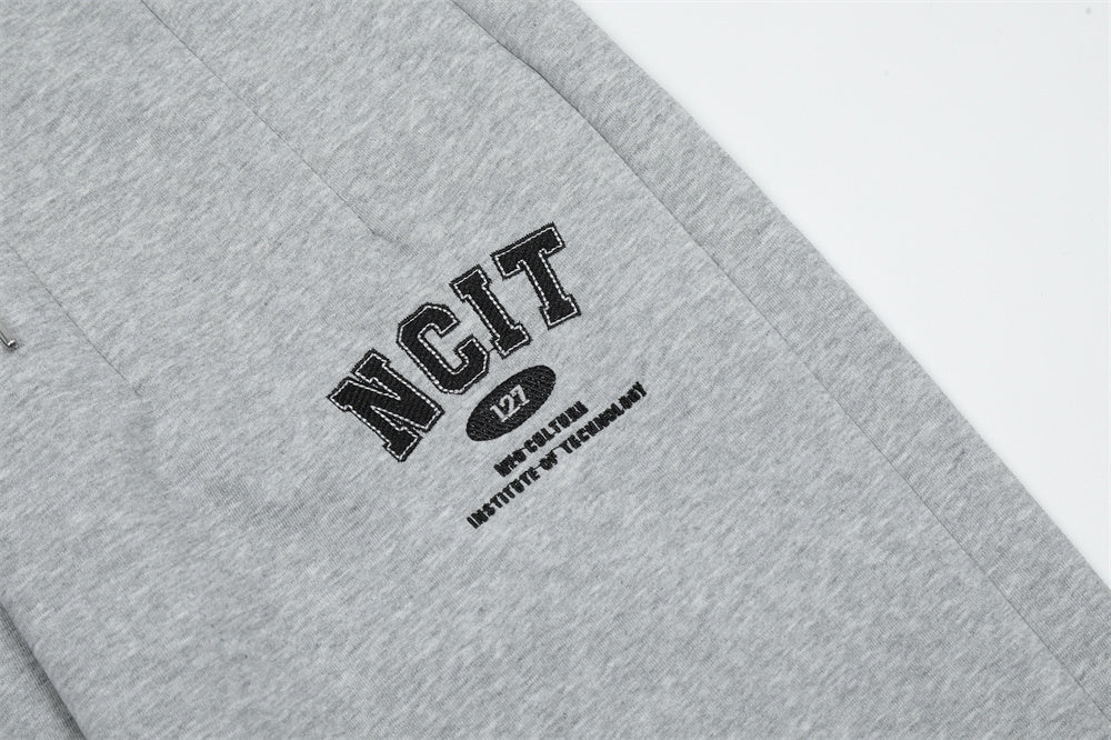 Letter Embroidery Sports Straight Sweatpants Men by http://Lolyshop.shop