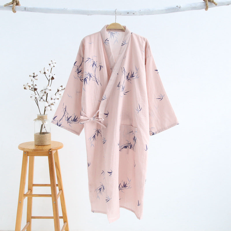Cotton Gauze Lace-up Home Wear Cotton Moisture-wicking Clothing Kimono Robe by http://Lolyshop.shop