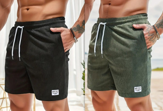 Lace-up Drawstring Shorts Summer Corduroy Sports Short Pants Mens Clothing by http://Lolyshop.shop