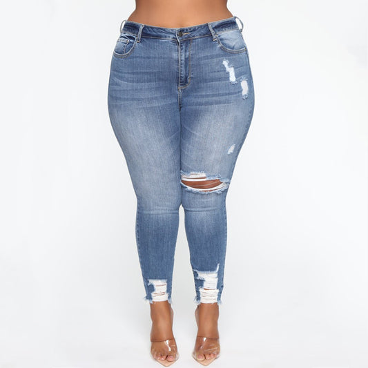 Women Clothes Ripped Plus Size Ladies Denim Pants Jeans by http://Lolyshop.shop