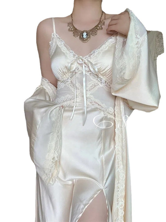 French Vintage Silk Smooth Skincare Sleeping Skirt by http://Loyshop.shop