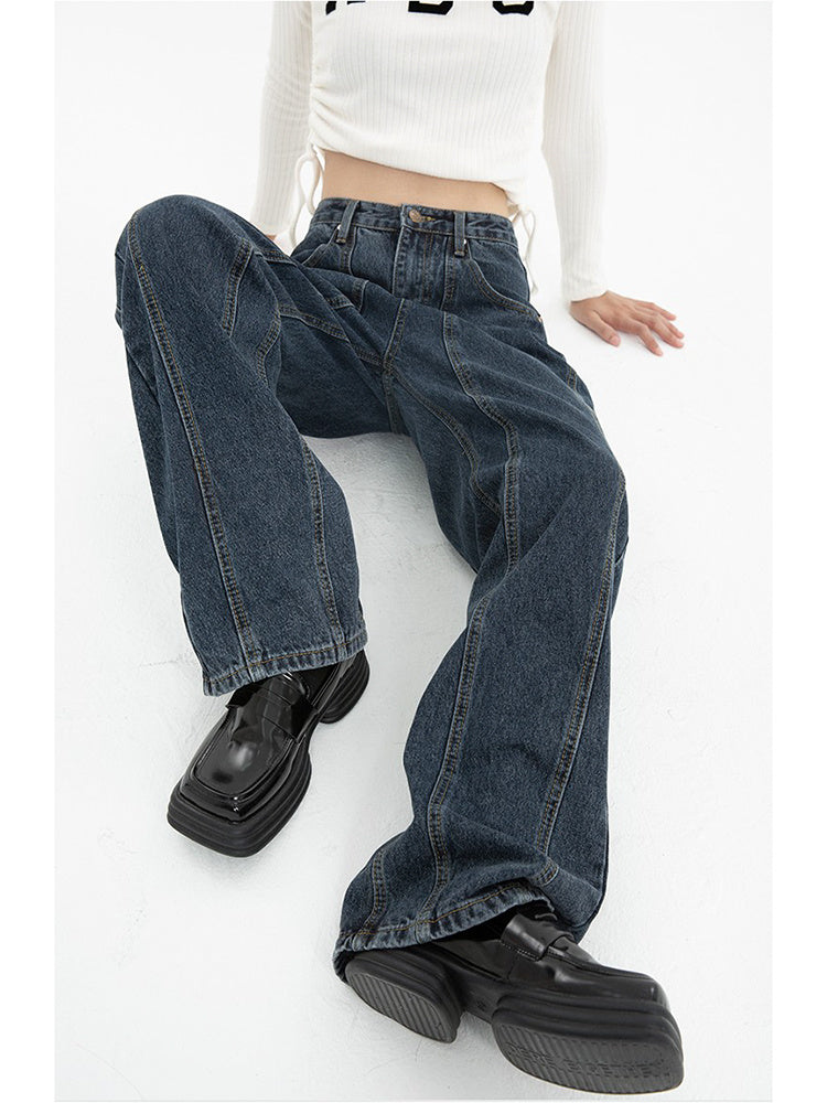 Dark Blue Jeans For Women Loose Drape by http://Lolyshop.shop