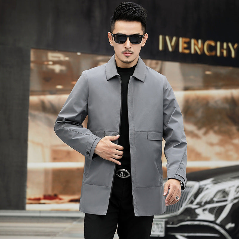 Lapel men's trench coat by http://Lolyshop.shop
