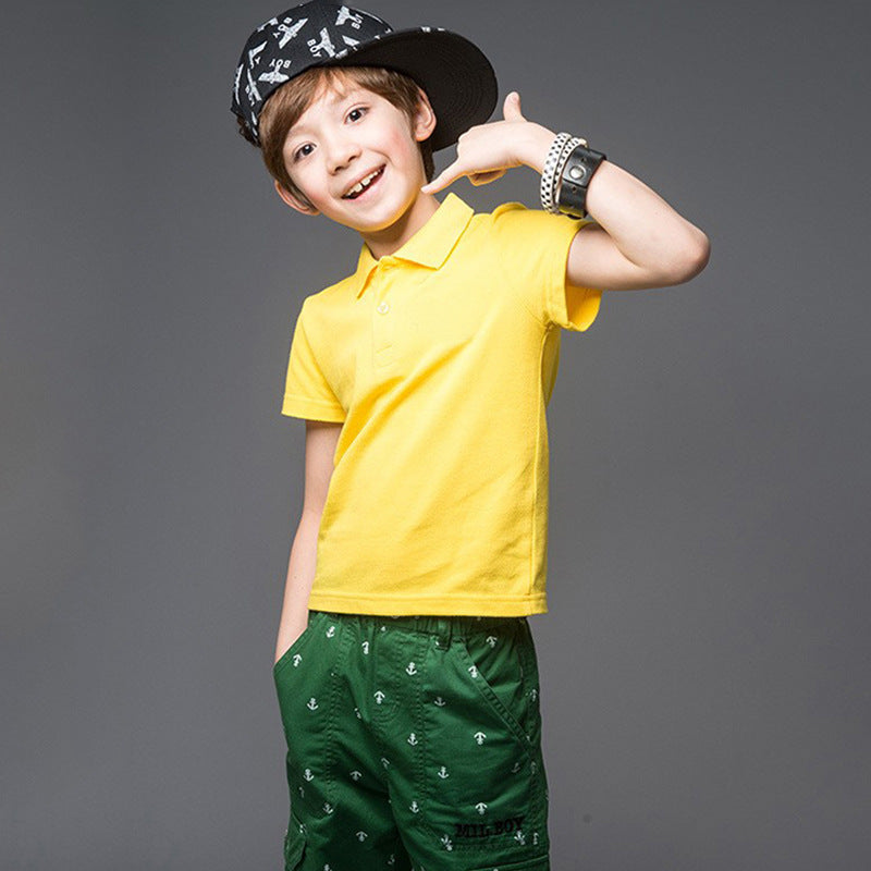 Children's Polo Shirt With Solid Color Cotton Lapel by http://Lolyshop.shop