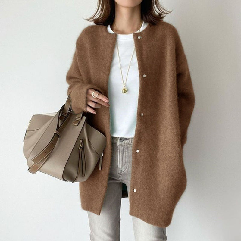 Ins Single Breasted Cardigans Fashion Solid Color Knitted Jacket Women's Autumn Spring Clothing by http://Loyshop.shop