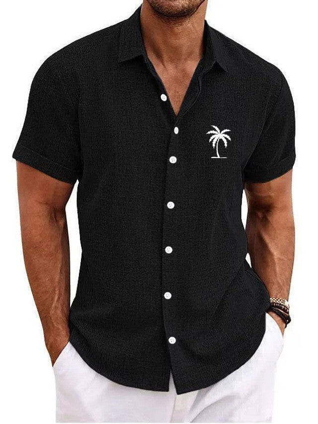 Bamboo Linen Men's Clothing Shirt 3D Printed Casual Short Sleeve by http://Lolyshop.shop
