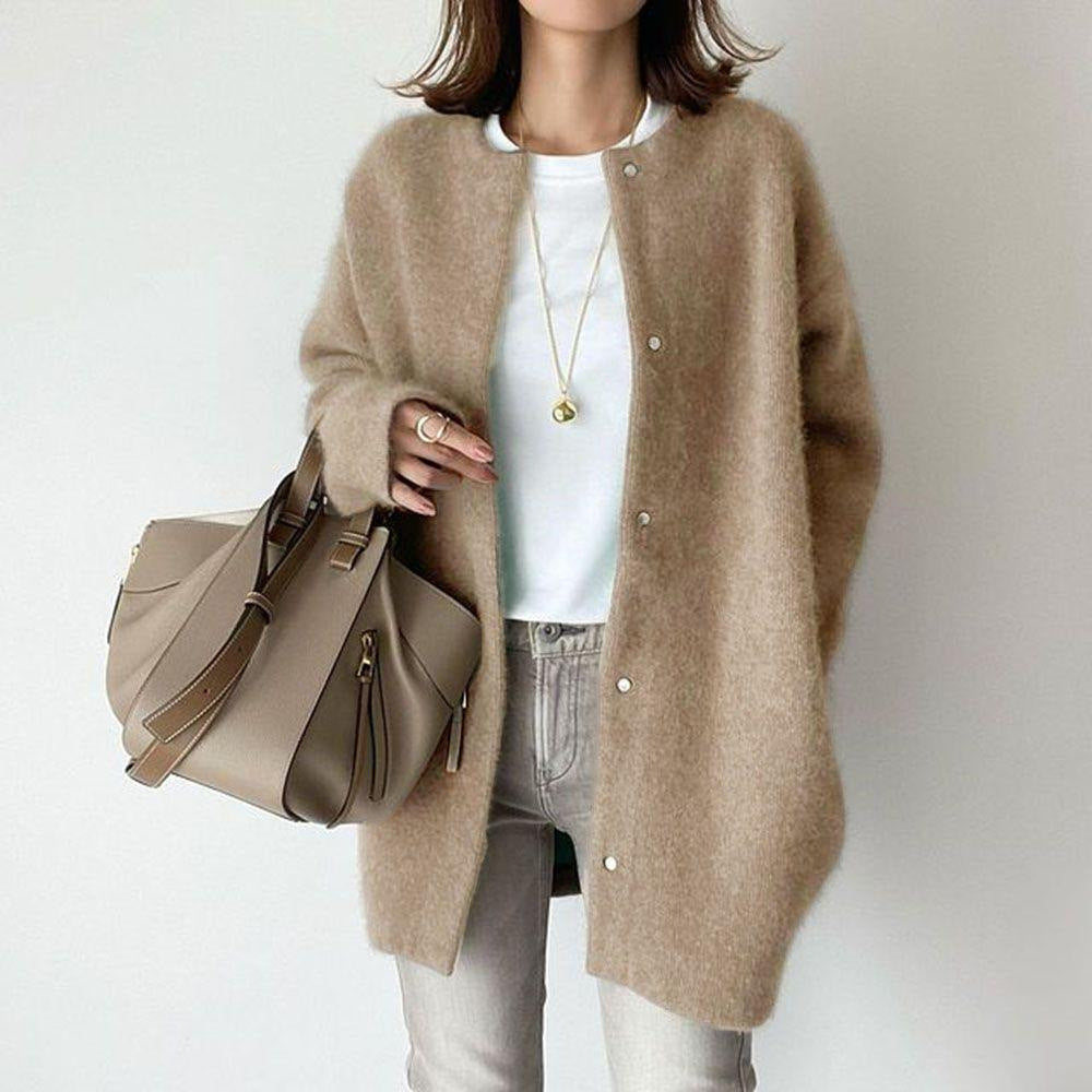 Ins Single Breasted Cardigans Fashion Solid Color Knitted Jacket Women's Autumn Spring Clothing by http://Loyshop.shop
