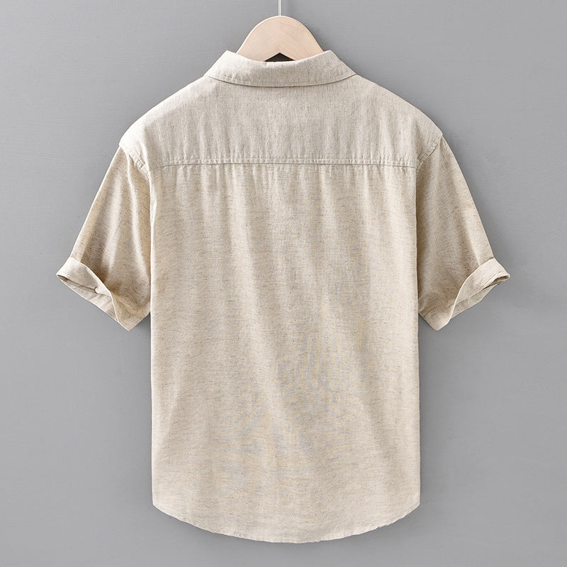 Thin Menswear Linen Short Sleeve Shirt by http://Lolyshop.shop