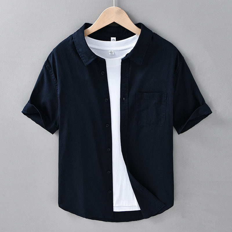 Thin Menswear Linen Short Sleeve Shirt by http://Lolyshop.shop