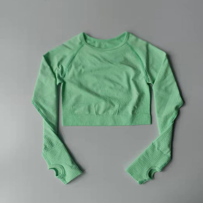 Sports T-shirt Quick-drying Tight High Elastic Short Seamless Long-sleeved Coat