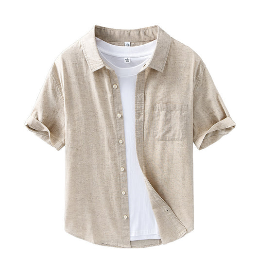 Thin Menswear Linen Short Sleeve Shirt by http://Lolyshop.shop