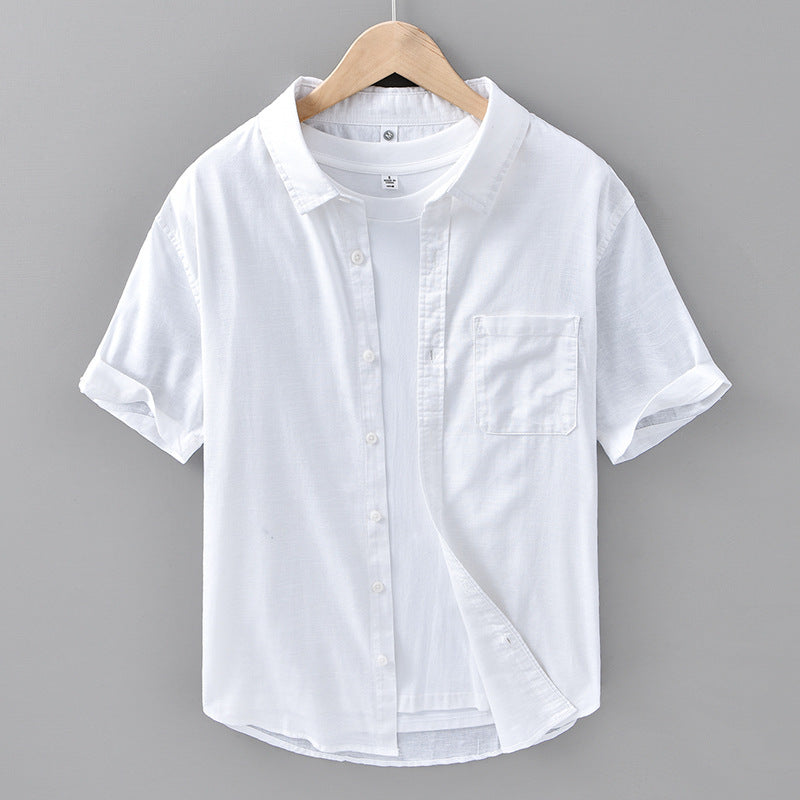 Thin Menswear Linen Short Sleeve Shirt by http://Lolyshop.shop