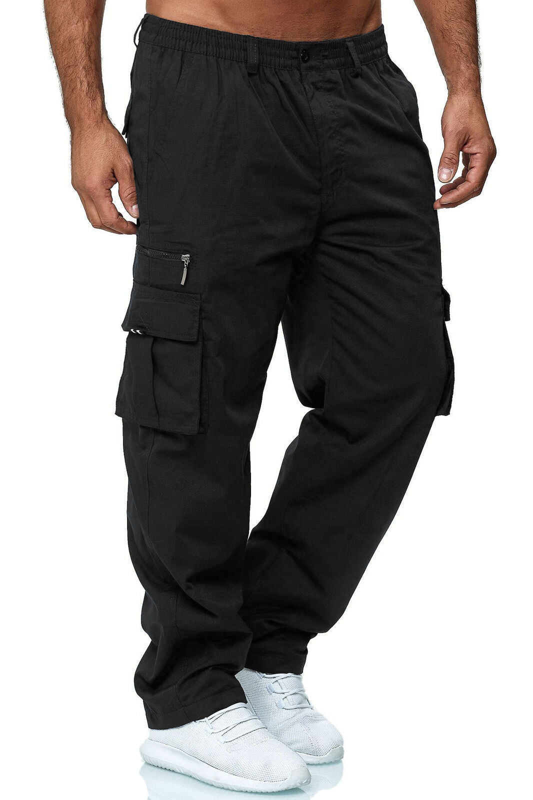 Men's Casual Multi-pocket Loose Straight Cargo Pants by http://Lolyshop.shop