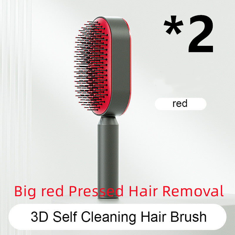 Self Cleaning Hair Brush For Women One-key Cleaning Hair Loss Airbag Massage Scalp Comb Anti-Static Hairbrush by http://Lolyshop.shop