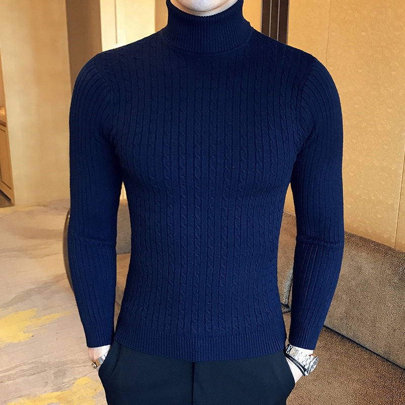 Men's Turtleneck Solid Color Twisted Sweater by http://Loyshop.shop