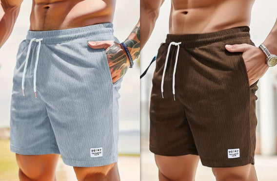 Lace-up Drawstring Shorts Summer Corduroy Sports Short Pants Mens Clothing by http://Lolyshop.shop