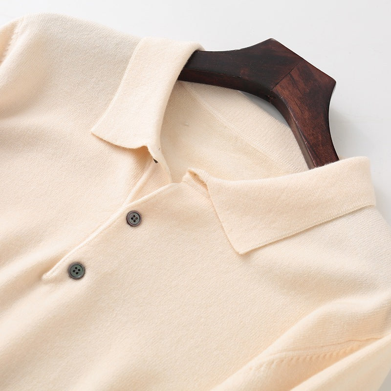 Knitted Sweater Men's Clothing Polo Collar Pullover by http://Lolyshop.shop