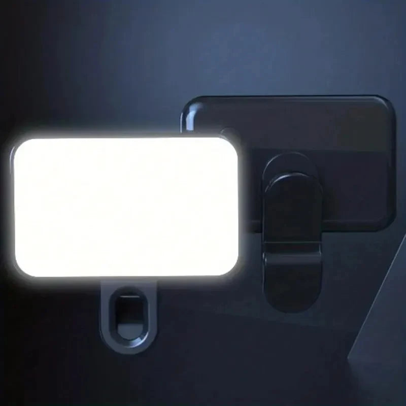 Portable LED Mini Selfie Fill Light Rechargeable Rechargeable With Cable 3 Modes Adjustable Brightness Clip On For PC Phone