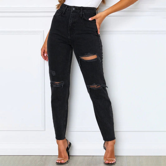 Women's Fashion Washed Blue Jeans by http://Lolyshop.shop