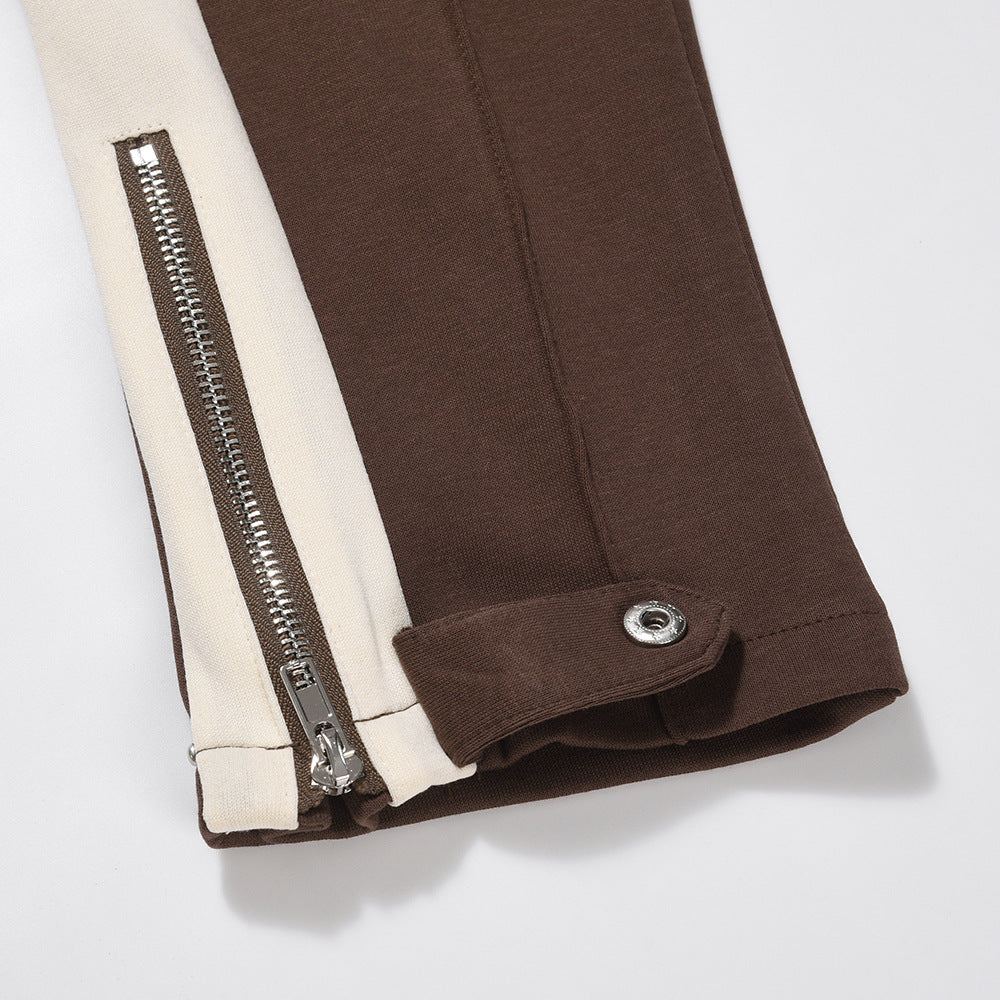 Fashion Stitching Casual Wide-leg Trousers Men by http://Loyshop.shop