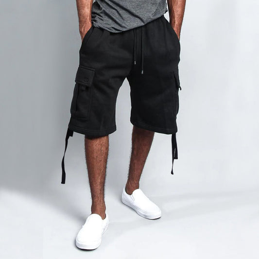 Men's Casual Five-point Overalls Multi-pocket Loose Straight Shorts by http://Lolyshop.shop