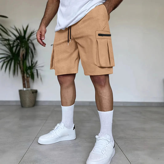 Summer new solid-color high-quality short men's casual mountain-style multi-pocket shorts, workwear lightweight capcropped pants by http:// Lolyshop.shop