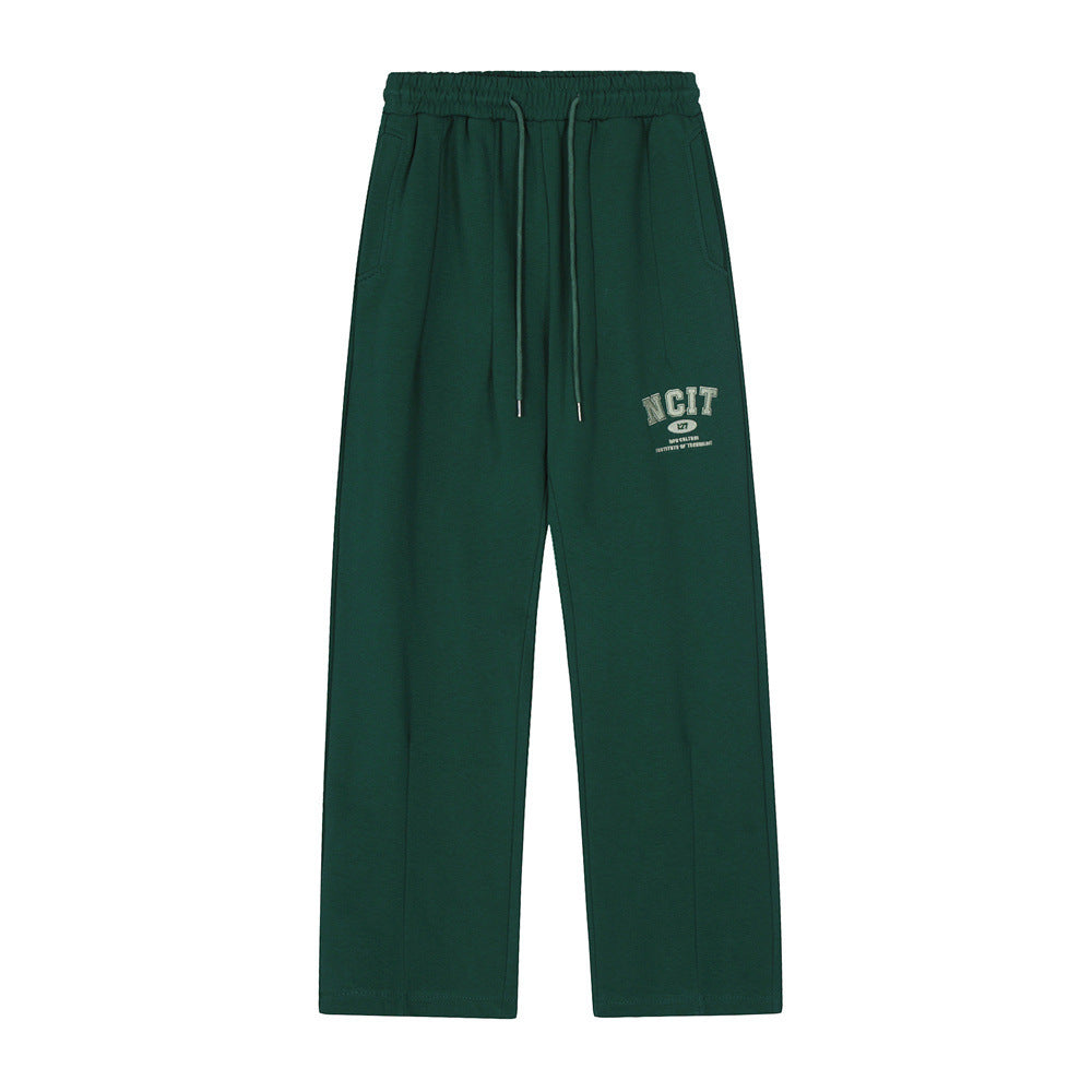 Letter Embroidery Sports Straight Sweatpants Men by http://Lolyshop.shop