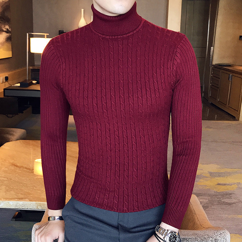 Men's Turtleneck Solid Color Twisted Sweater by http://Loyshop.shop