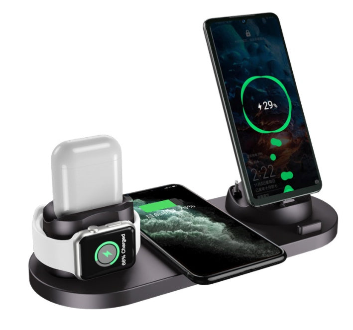Wireless Charger For IPhone Fast Charger For Phone Fast Charging Pad For Phone Watch 6 In 1 Charging Dock Station by Cjdropshipping