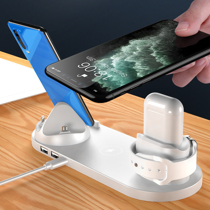 Wireless Charger For IPhone Fast Charger For Phone Fast Charging Pad For Phone Watch 6 In 1 Charging Dock Station by Cjdropshipping