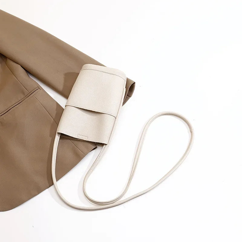 Soft Leather Phone Bag Women's Crossbody Mini Bag 2025 New Trendy Versatile Soild Color Cute Mini Bucket Bags Ladies Hand Bags