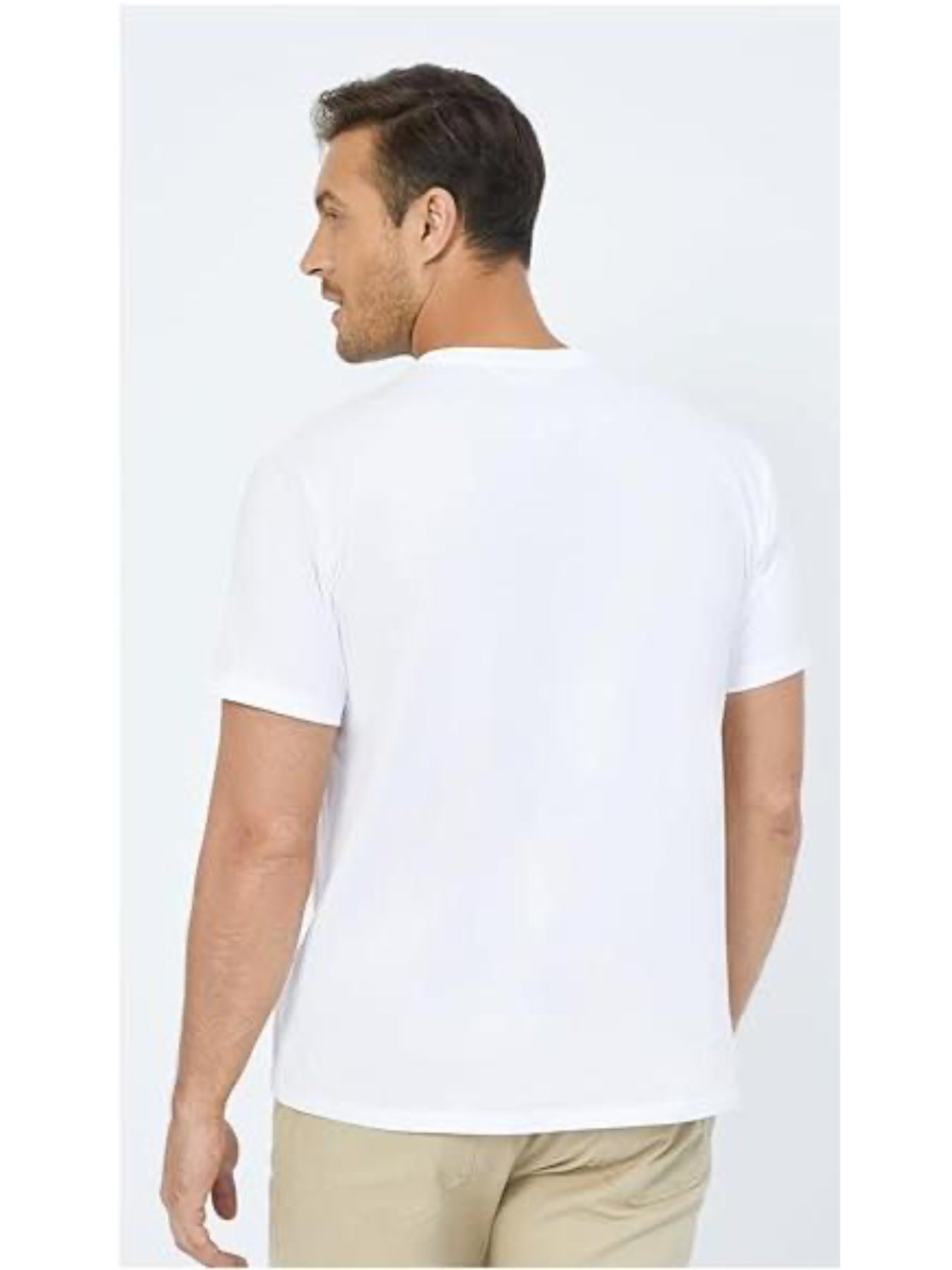 Neat White Basic Crewneck Short Sleeve Cotton Polyester Water Repellent Tops T Shirts Tee For Men by http://Lolyshop.shop