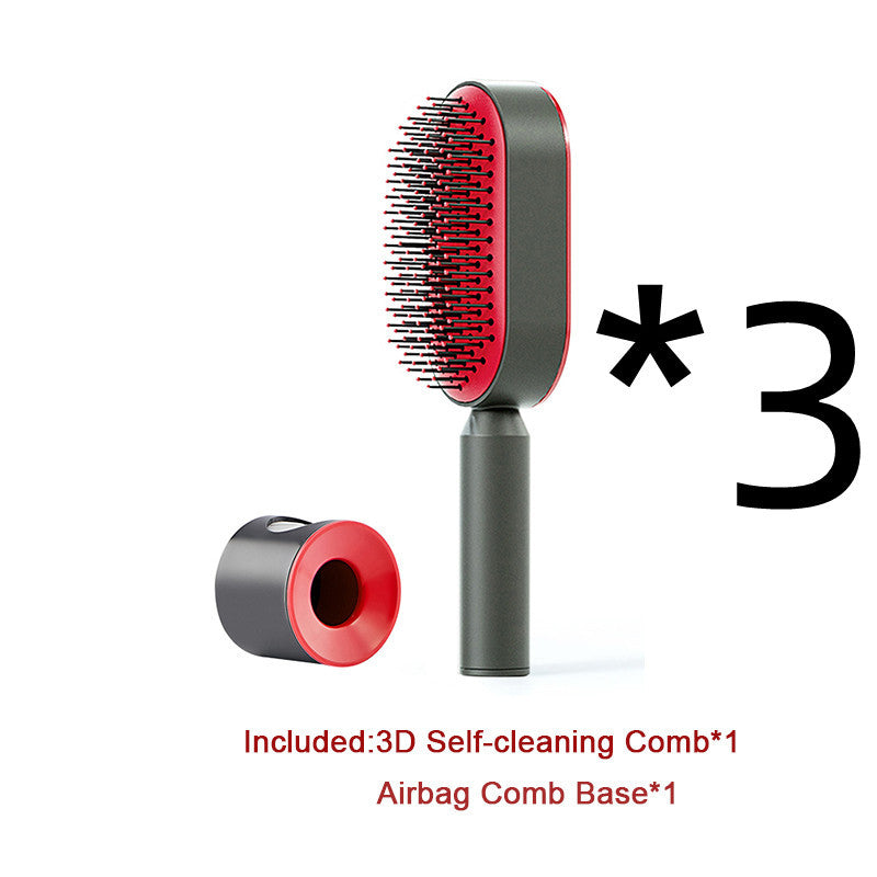 Self Cleaning Hair Brush For Women One-key Cleaning Hair Loss Airbag Massage Scalp Comb Anti-Static Hairbrush by http://Lolyshop.shop