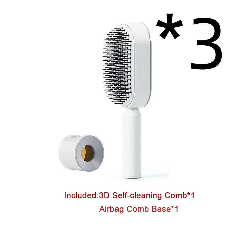 Self Cleaning Hair Brush For Women One-key Cleaning Hair Loss Airbag Massage Scalp Comb Anti-Static Hairbrush by http://Lolyshop.shop