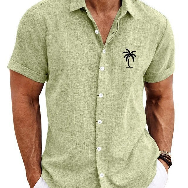 Bamboo Linen Men's Clothing Shirt 3D Printed Casual Short Sleeve by http://Lolyshop.shop