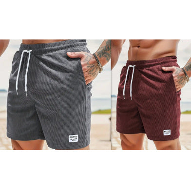 Lace-up Drawstring Shorts Summer Corduroy Sports Short Pants Mens Clothing by http://Lolyshop.shop