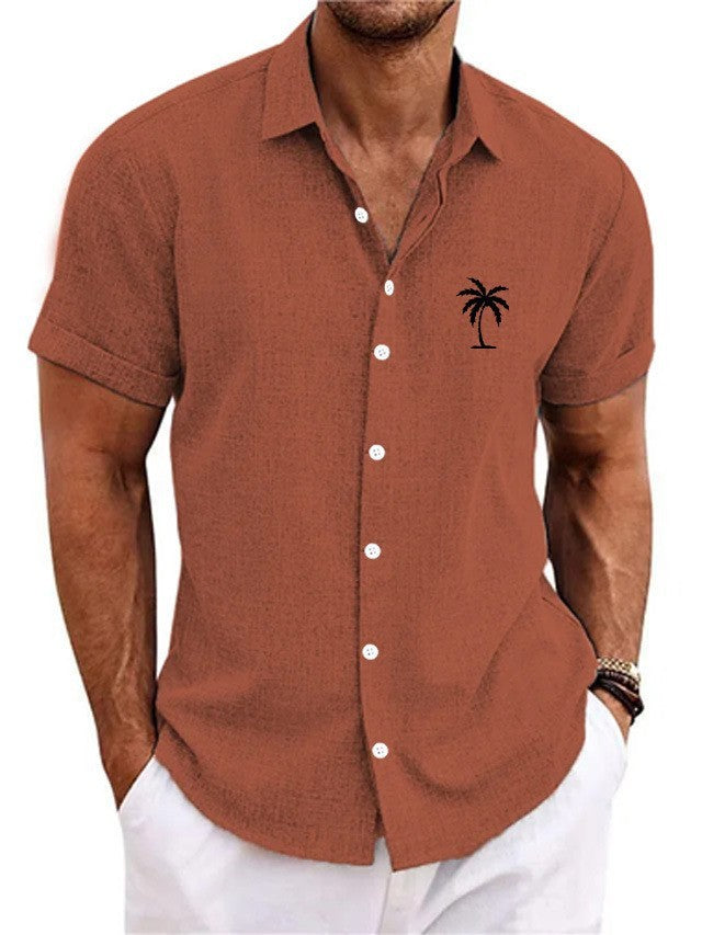 Bamboo Linen Men's Clothing Shirt 3D Printed Casual Short Sleeve by http://Lolyshop.shop