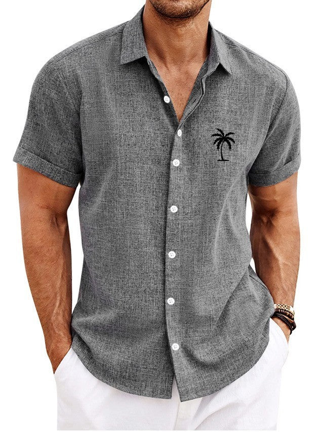 Bamboo Linen Men's Clothing Shirt 3D Printed Casual Short Sleeve by http://Lolyshop.shop
