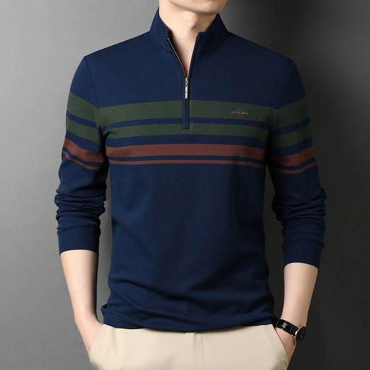 Men's T-shirts Cotton Stand Collar Long Sleeves by http://Lolyshop.shop