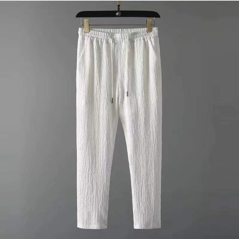 Leisure Suit Summer Loose Short Sleeve Top And Drawstring Trousers Fashion Mens Clothing by http://Lolyshop.shop