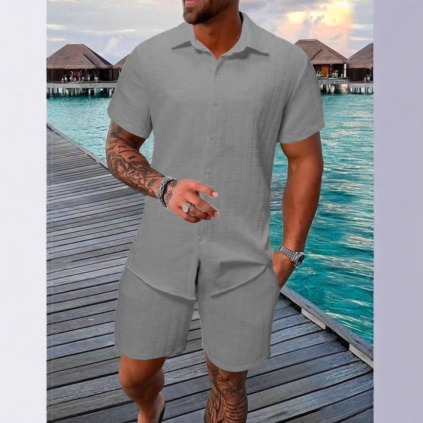 Summer Jacquard Black And White Solid Color Suit by http://Lolyshop.shop