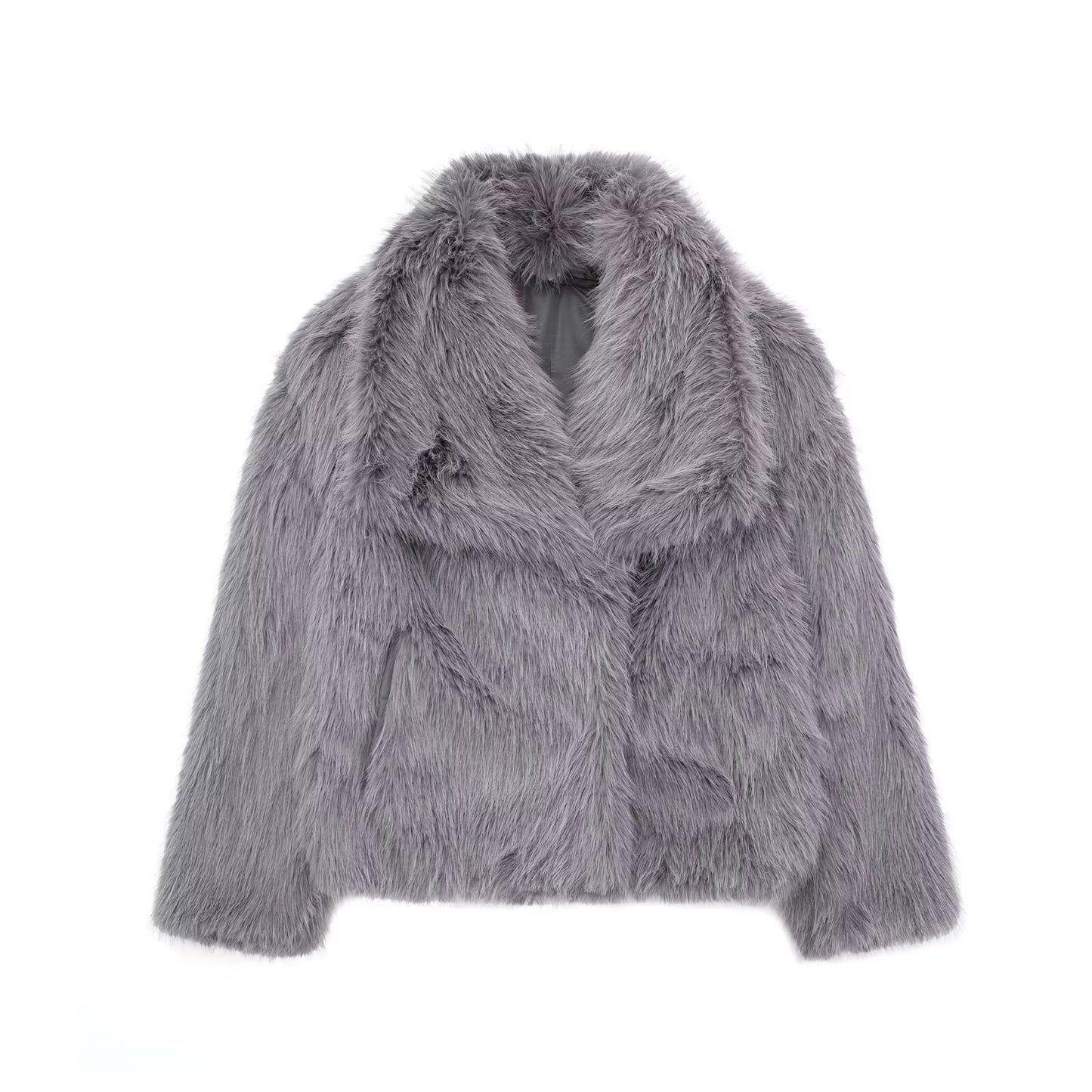 Winter Plush Coat Fashion Warm Thicken Fluffy Lapel Jacket Outwear Casual Long Sleeve Tops Womens Clothing by http://Loyshop.shop