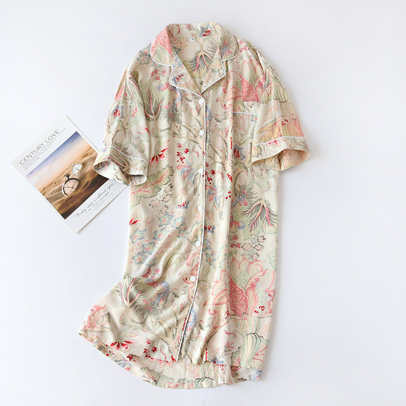 Cotton Sleeping Dress Cool Short Sleeves by http://Loyshop.shop