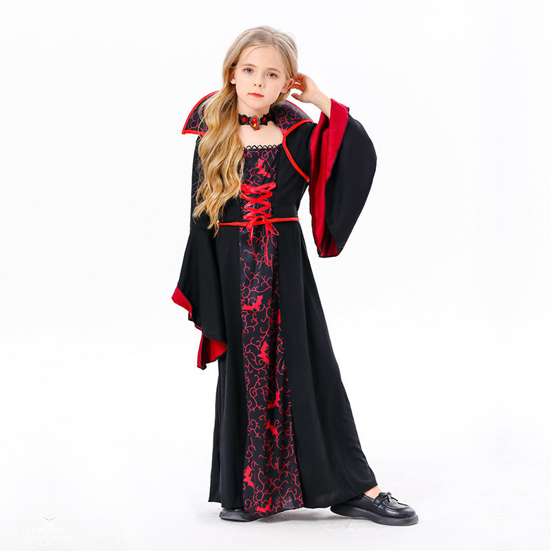 Halloween Cos Witch Children Black Clothes Horror Girl Party Costumes by http://Loyshop.shop