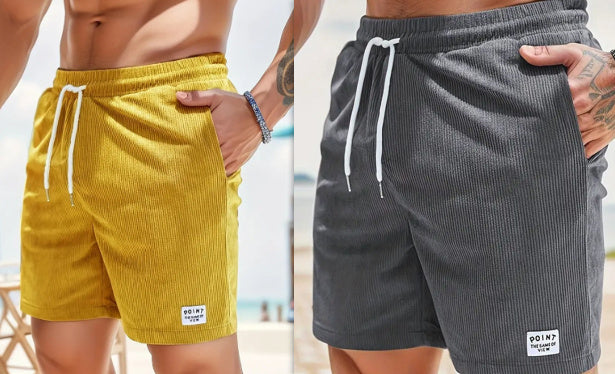 Lace-up Drawstring Shorts Summer Corduroy Sports Short Pants Mens Clothing by http://Lolyshop.shop