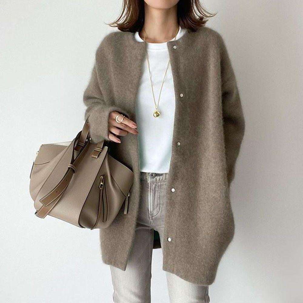 Ins Single Breasted Cardigans Fashion Solid Color Knitted Jacket Women's Autumn Spring Clothing by http://Loyshop.shop