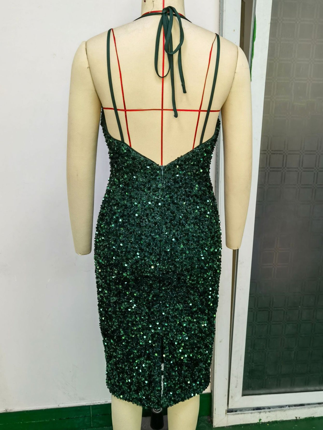 Backless Sequined Suspender Dress Women by http://Lolyshop.shop