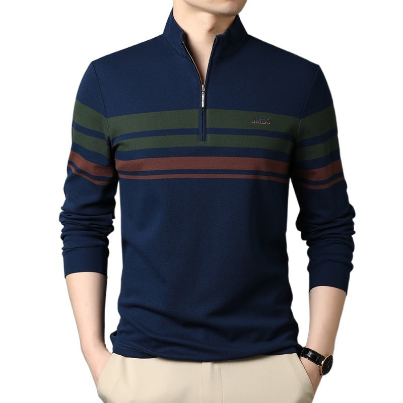 Men's T-shirts Cotton Stand Collar Long Sleeves by http://Lolyshop.shop